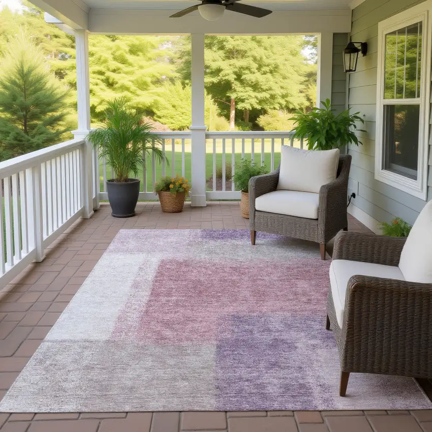 Blush Ivory And Gray Abstract Washable Indoor Outdoor Area Rug Photo 9