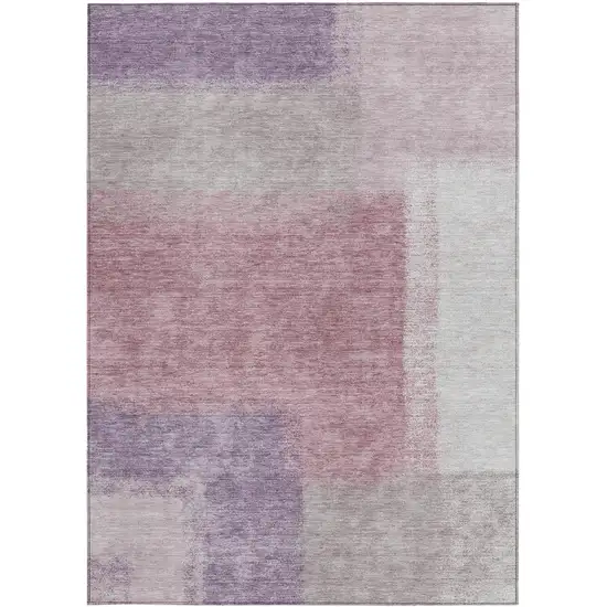 Blush Ivory And Gray Abstract Washable Indoor Outdoor Area Rug Photo 4