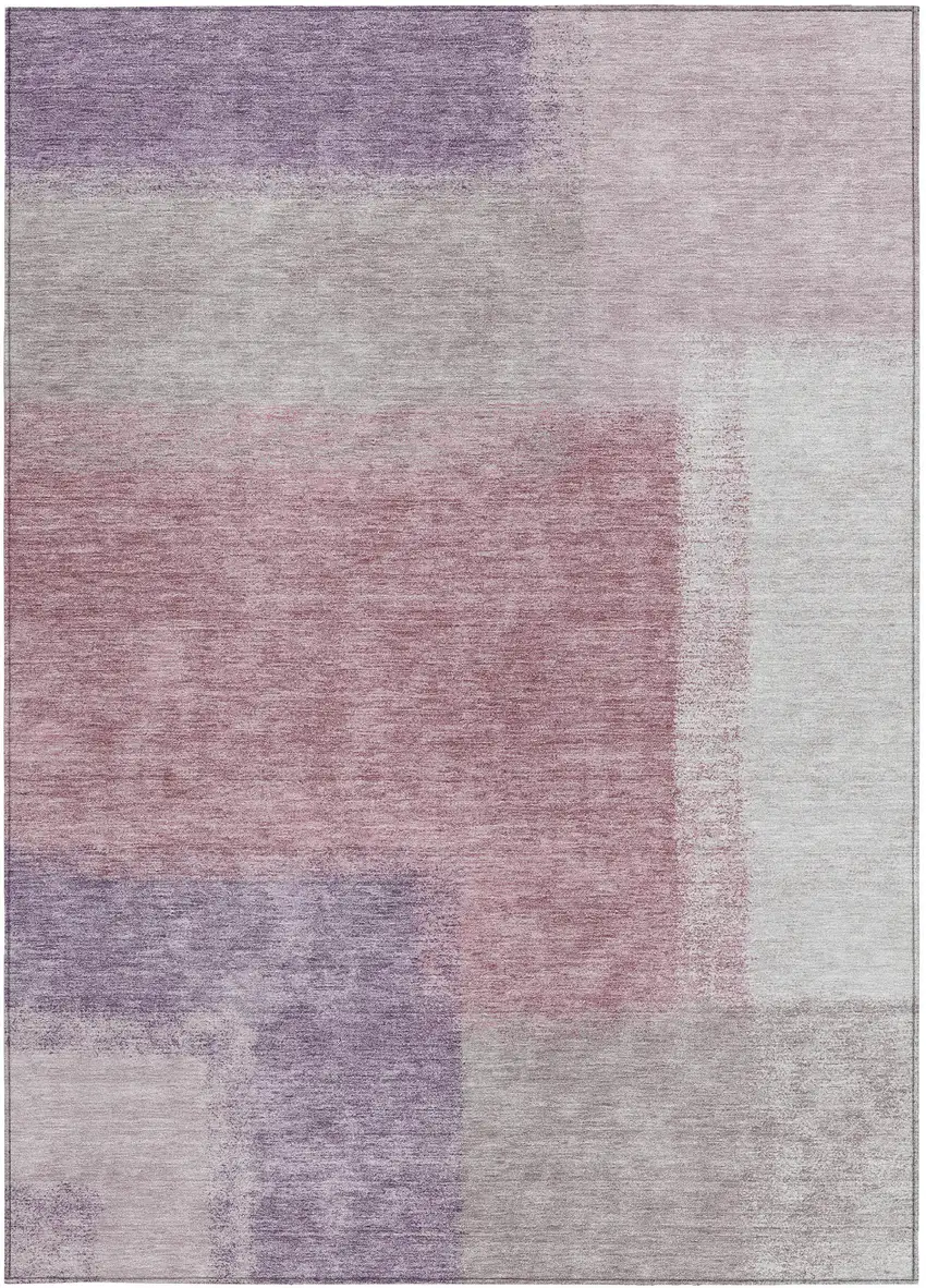 Blush Ivory And Gray Abstract Washable Indoor Outdoor Area Rug Photo 4