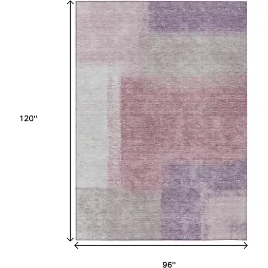 Blush Ivory And Gray Abstract Washable Indoor Outdoor Area Rug Photo 3