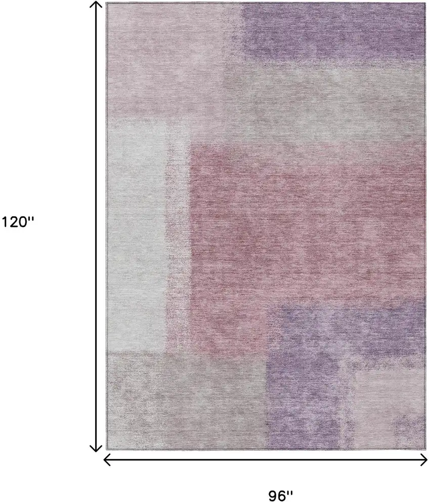 Blush Ivory And Gray Abstract Washable Indoor Outdoor Area Rug Photo 3