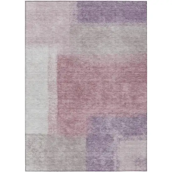 Blush Ivory And Gray Abstract Washable Indoor Outdoor Area Rug Photo 2