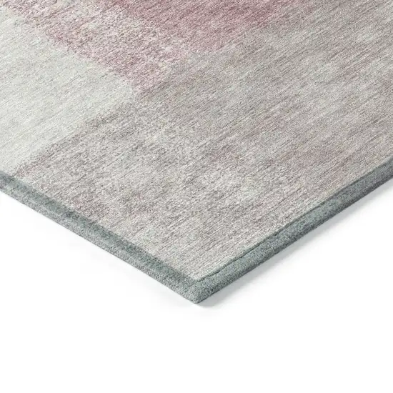 Blush Ivory And Gray Abstract Washable Indoor Outdoor Area Rug Photo 6
