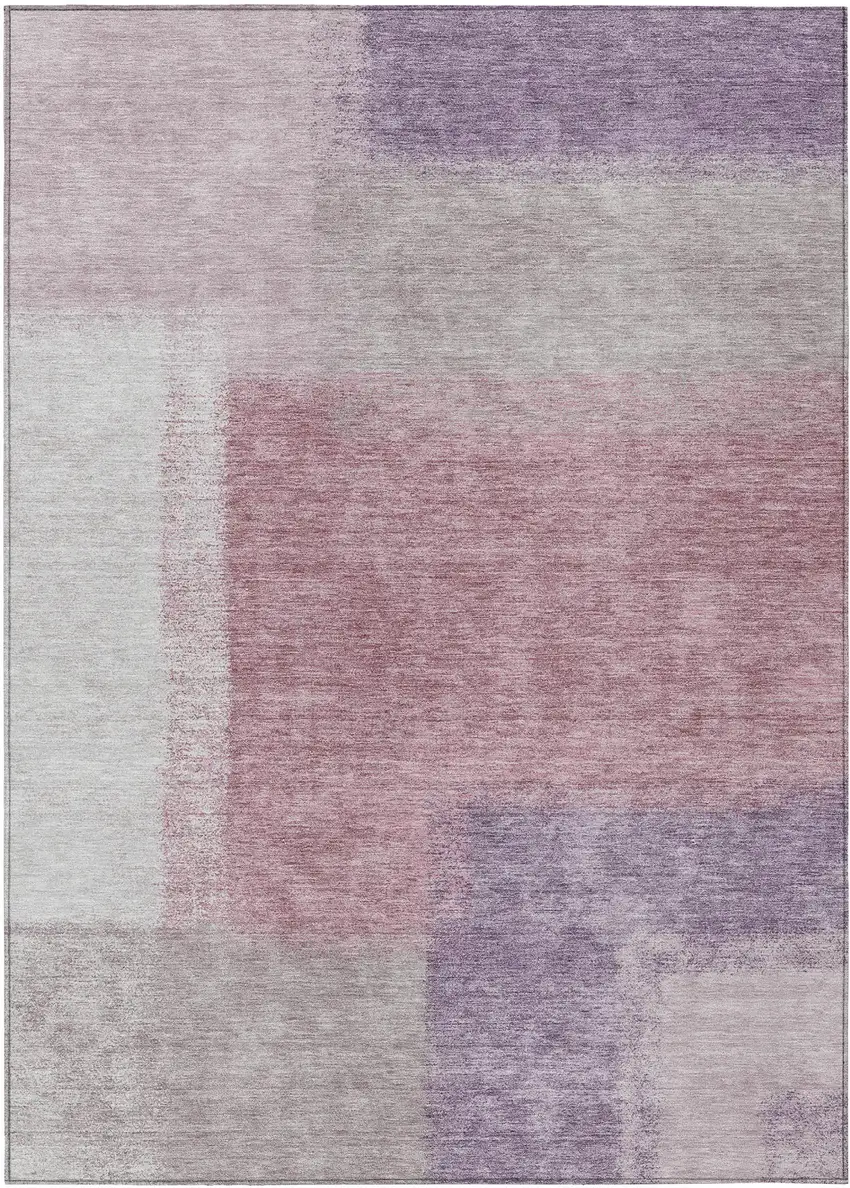 Blush Ivory And Gray Abstract Washable Indoor Outdoor Area Rug Photo 2