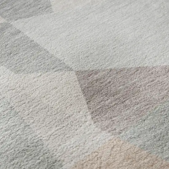 Blush Ivory And Gray Geometric Washable Area Rug With UV Protection Photo 9
