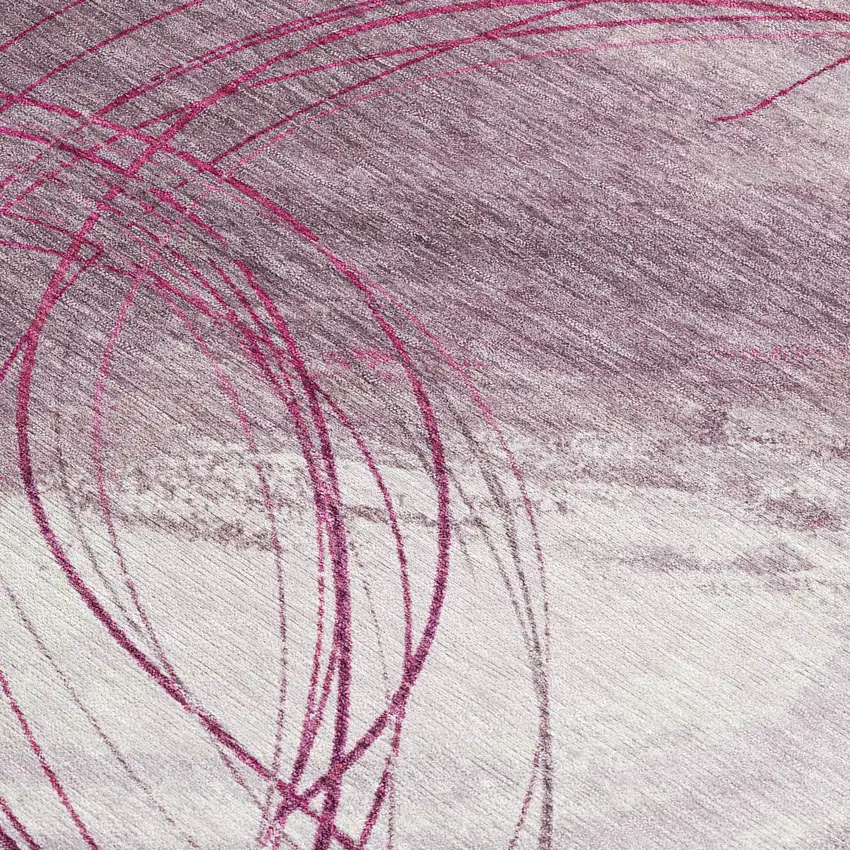 Blush Ivory And Pink Abstract Washable Indoor Outdoor Area Rug Photo 2