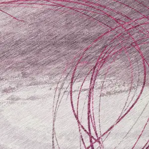 Photo of Blush Ivory And Pink Abstract Washable Indoor Outdoor Area Rug