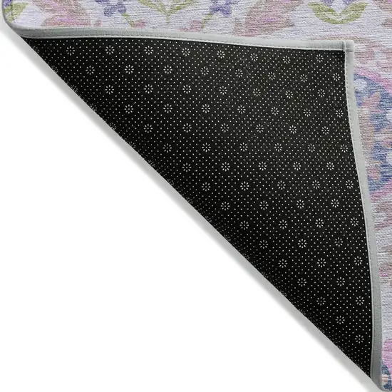 Blush Lavender And Purple Floral Washable Indoor Outdoor Area Rug Photo 2