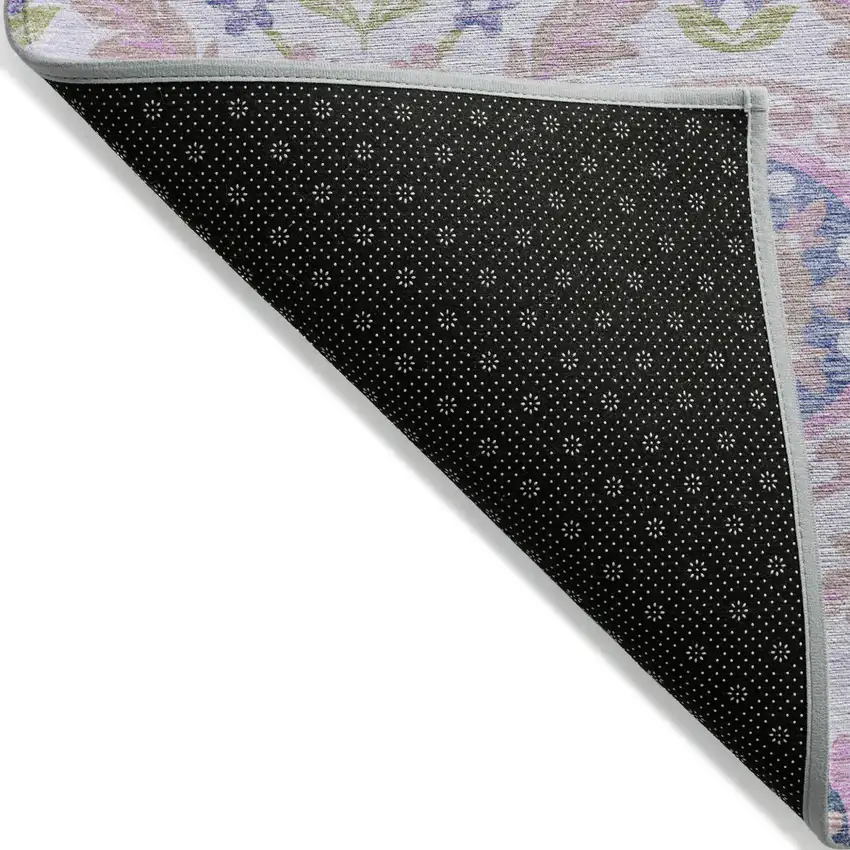 Blush Lavender And Purple Floral Washable Indoor Outdoor Area Rug Photo 2