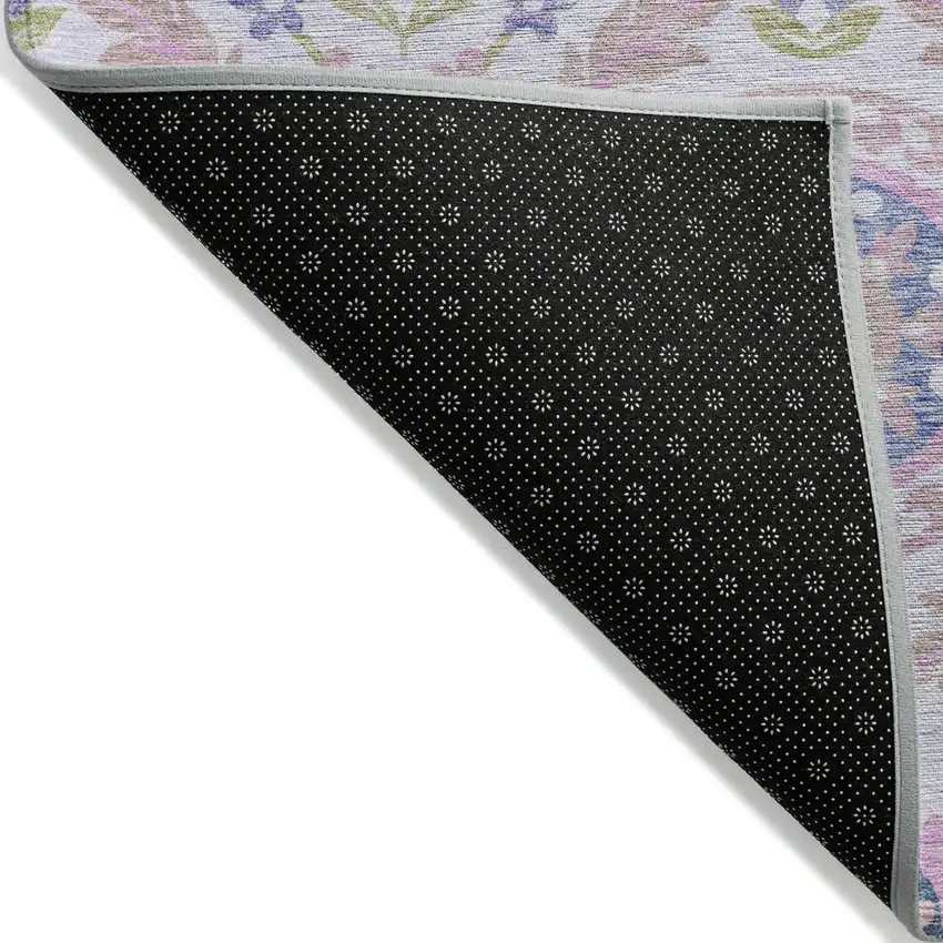 Blush Lavender And Purple Floral Washable Indoor Outdoor Area Rug Photo 2