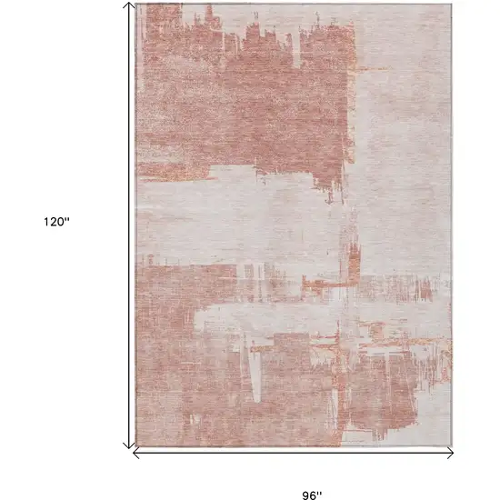 Blush Mauve And Ivory Abstract Washable Indoor Outdoor Area Rug Photo 9