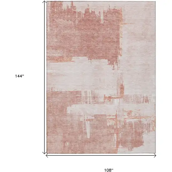 Blush Mauve And Ivory Abstract Washable Indoor Outdoor Area Rug Photo 9
