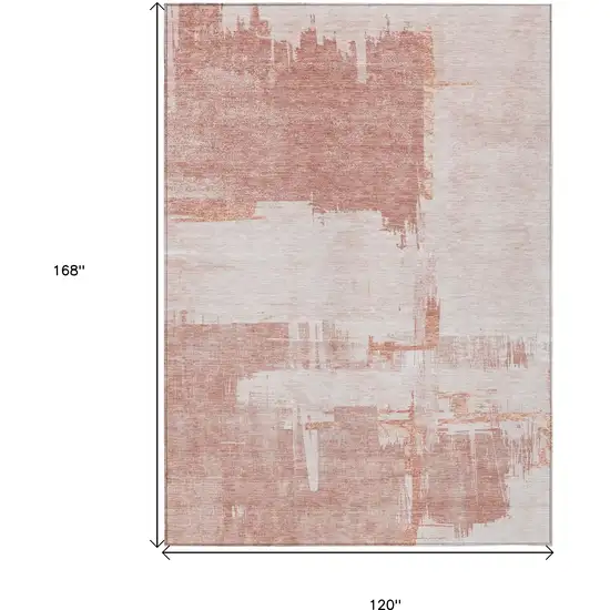 Blush Mauve And Ivory Abstract Washable Indoor Outdoor Area Rug Photo 9