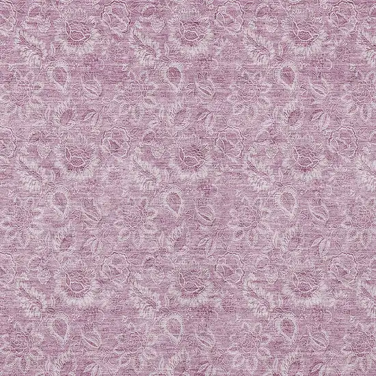 Blush Mauve And Pink Floral Washable Indoor Outdoor Area Rug Photo 5