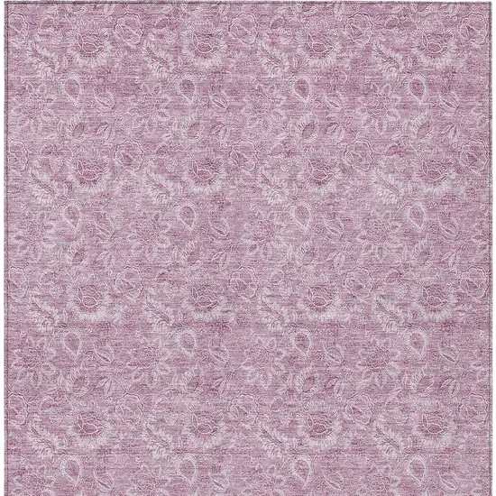 Blush Mauve And Pink Floral Washable Indoor Outdoor Area Rug Photo 7