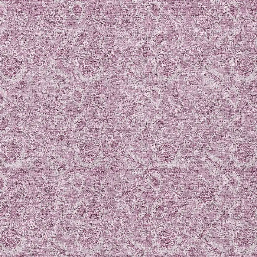 Blush Mauve And Pink Floral Washable Indoor Outdoor Area Rug Photo 6