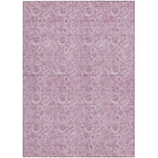 Blush Mauve And Pink Floral Washable Indoor Outdoor Area Rug Photo 7
