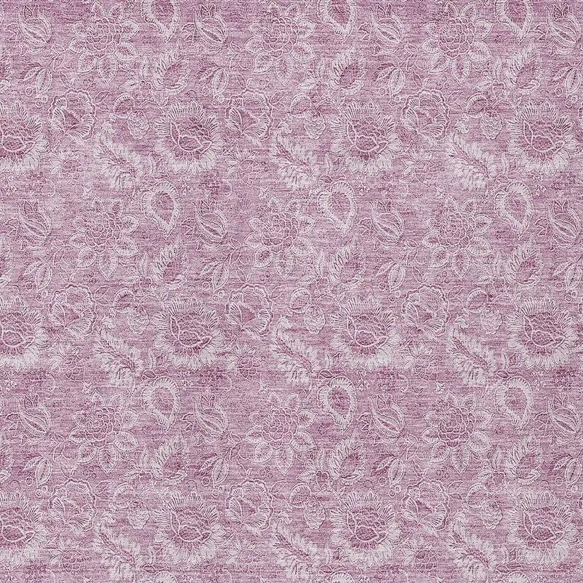 Blush Mauve And Pink Floral Washable Indoor Outdoor Area Rug Photo 6