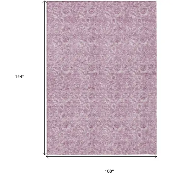 Blush Mauve And Pink Floral Washable Indoor Outdoor Area Rug Photo 3