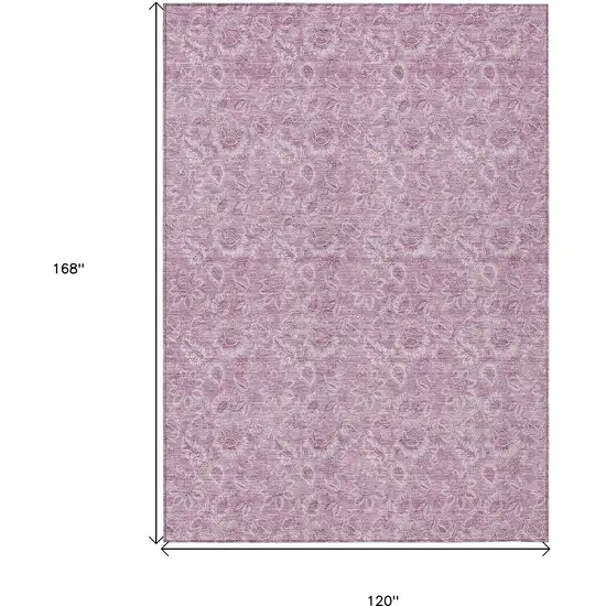 Blush Mauve And Pink Floral Washable Indoor Outdoor Area Rug Photo 3