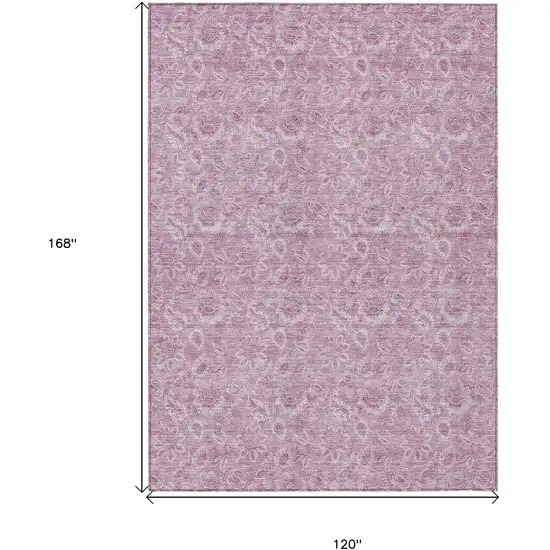 Blush Mauve And Pink Floral Washable Indoor Outdoor Area Rug Photo 3