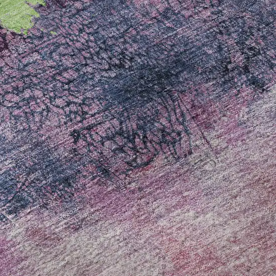 Blush Mint Green And Charcoal Abstract Washable Area Rug With UV Protection Photo 1