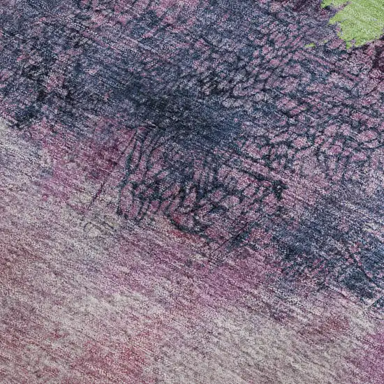 Blush Mint Green And Charcoal Abstract Washable Area Rug With UV Protection Photo 3