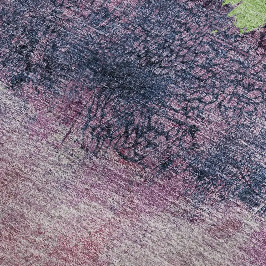 Blush Mint Green And Charcoal Abstract Washable Area Rug With UV Protection Photo 3