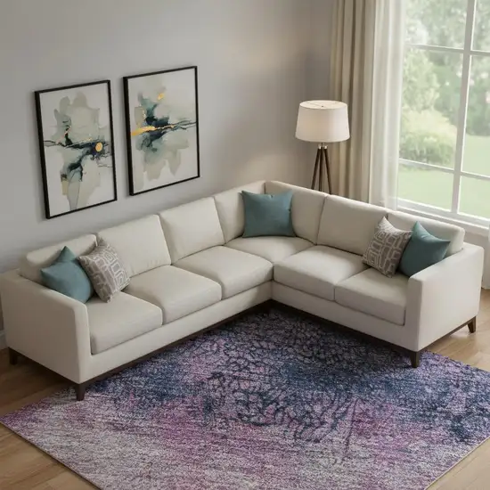 Blush Mint Green And Charcoal Abstract Washable Area Rug With UV Protection Photo 2