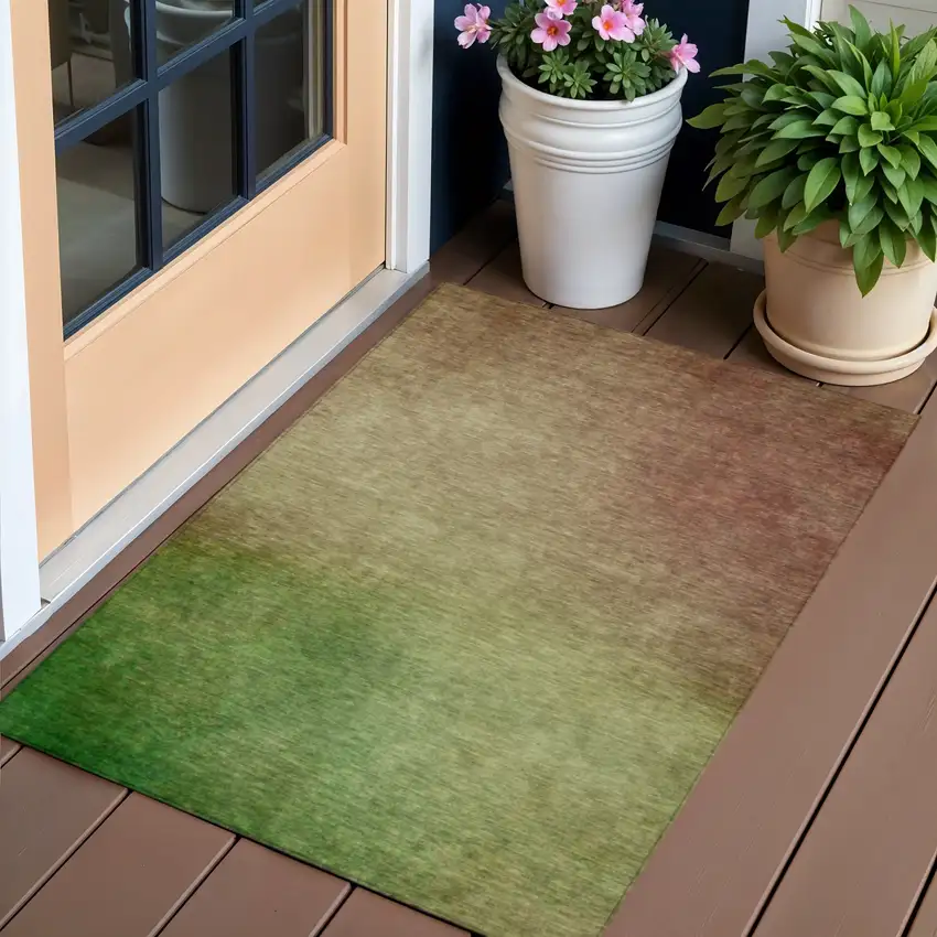 Blush Ombre Washable Non Skid Indoor Outdoor Area Rug Photo 1