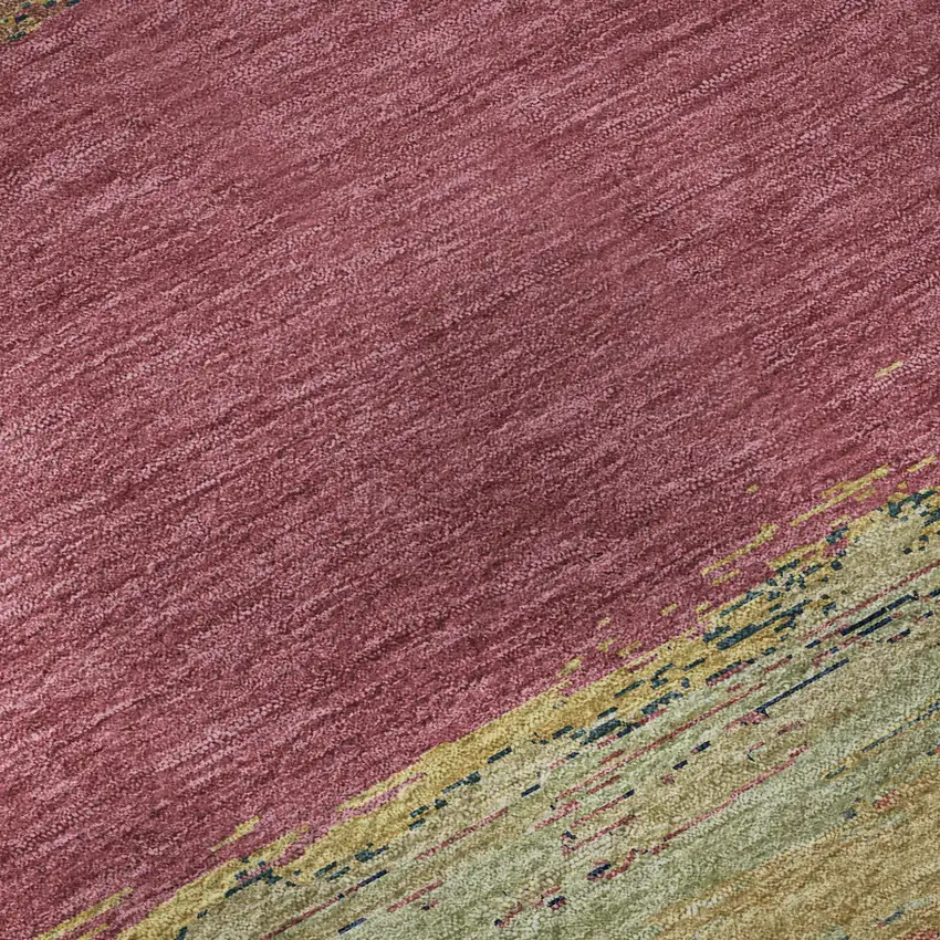 Blush Orange And Teal Abstract Washable Area Rug With UV Protection Photo 7