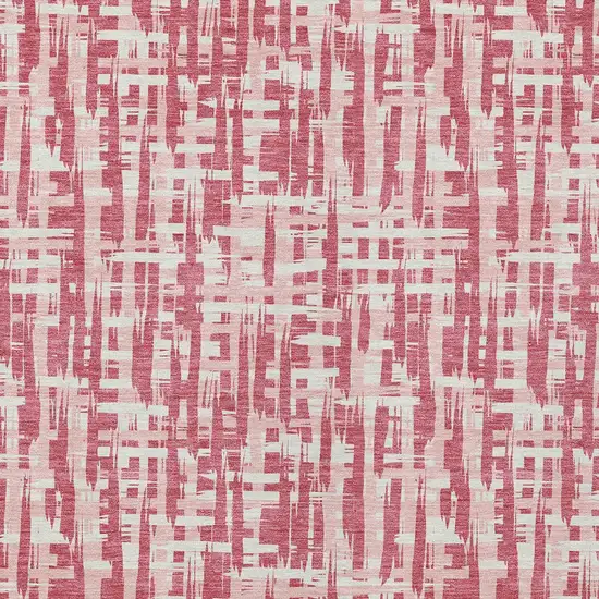 Blush Pink And Beige Abstract Washable Indoor Outdoor Area Rug Photo 6