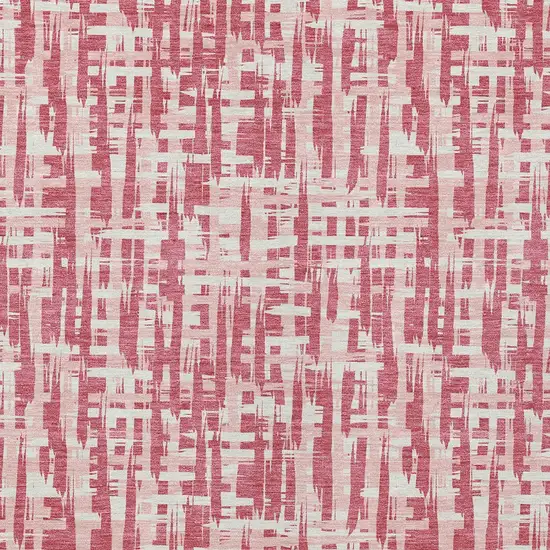 Blush Pink And Beige Abstract Washable Indoor Outdoor Area Rug Photo 6