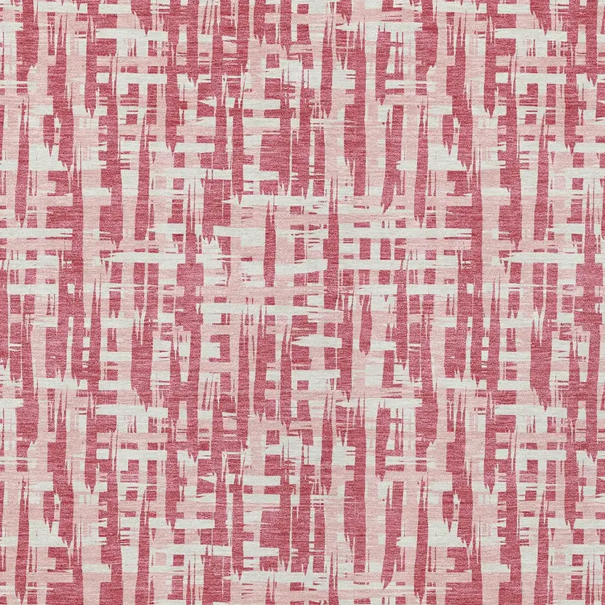 Blush Pink And Beige Abstract Washable Indoor Outdoor Area Rug Photo 6