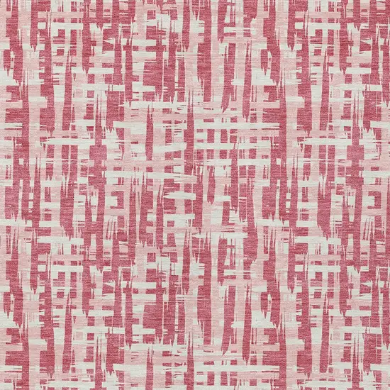 Blush Pink And Beige Abstract Washable Indoor Outdoor Area Rug Photo 6