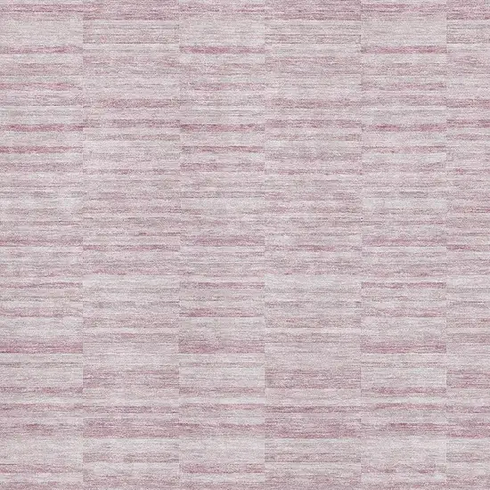 Blush Pink And Beige Striped Washable Area Rug With UV Protection Photo 3