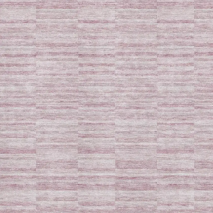Blush Pink And Beige Striped Washable Area Rug With UV Protection Photo 3