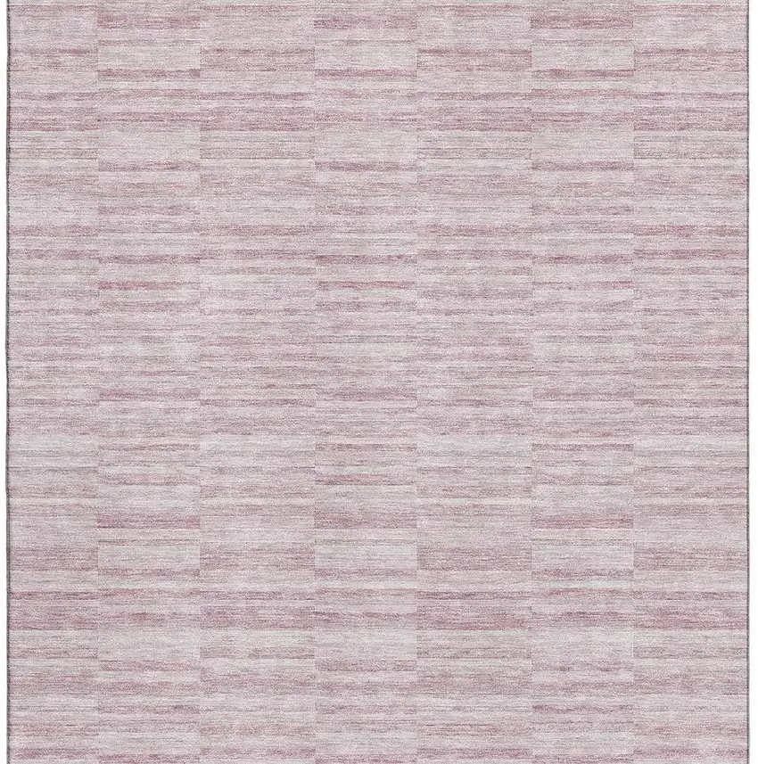 Blush Pink And Beige Striped Washable Area Rug With UV Protection Photo 4