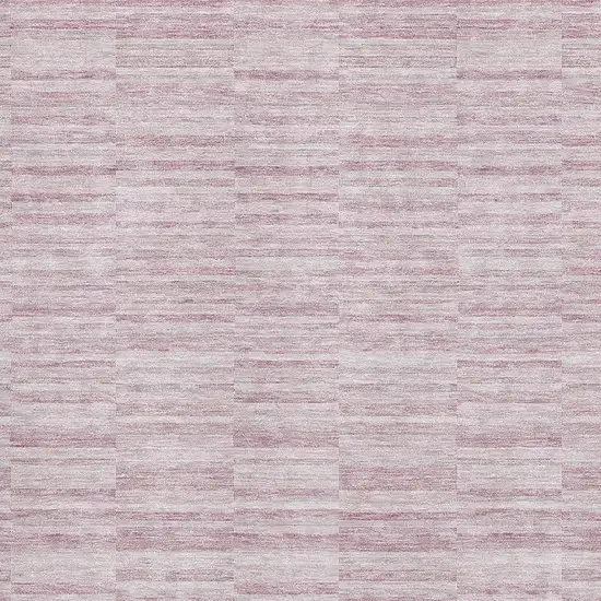 Blush Pink And Beige Striped Washable Area Rug With UV Protection Photo 3