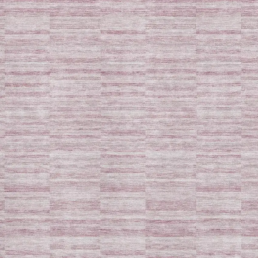 Blush Pink And Beige Striped Washable Area Rug With UV Protection Photo 3