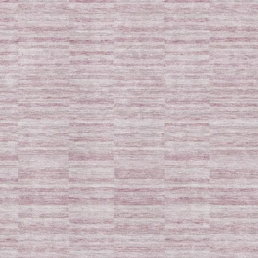 Blush Pink And Beige Striped Washable Area Rug With UV Protection Photo 3