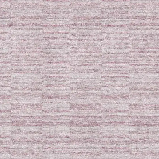Blush Pink And Beige Striped Washable Area Rug With UV Protection Photo 3