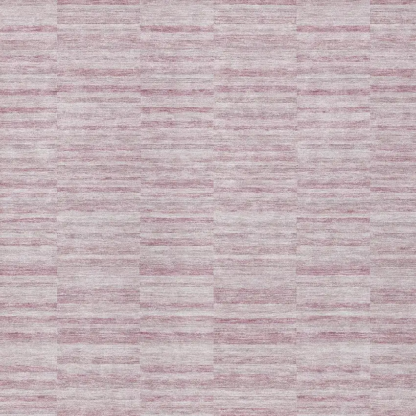 Blush Pink And Beige Striped Washable Indoor Outdoor Area Rug Photo 6