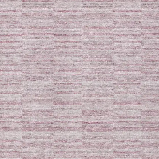 Blush Pink And Beige Striped Washable Indoor Outdoor Area Rug Photo 6