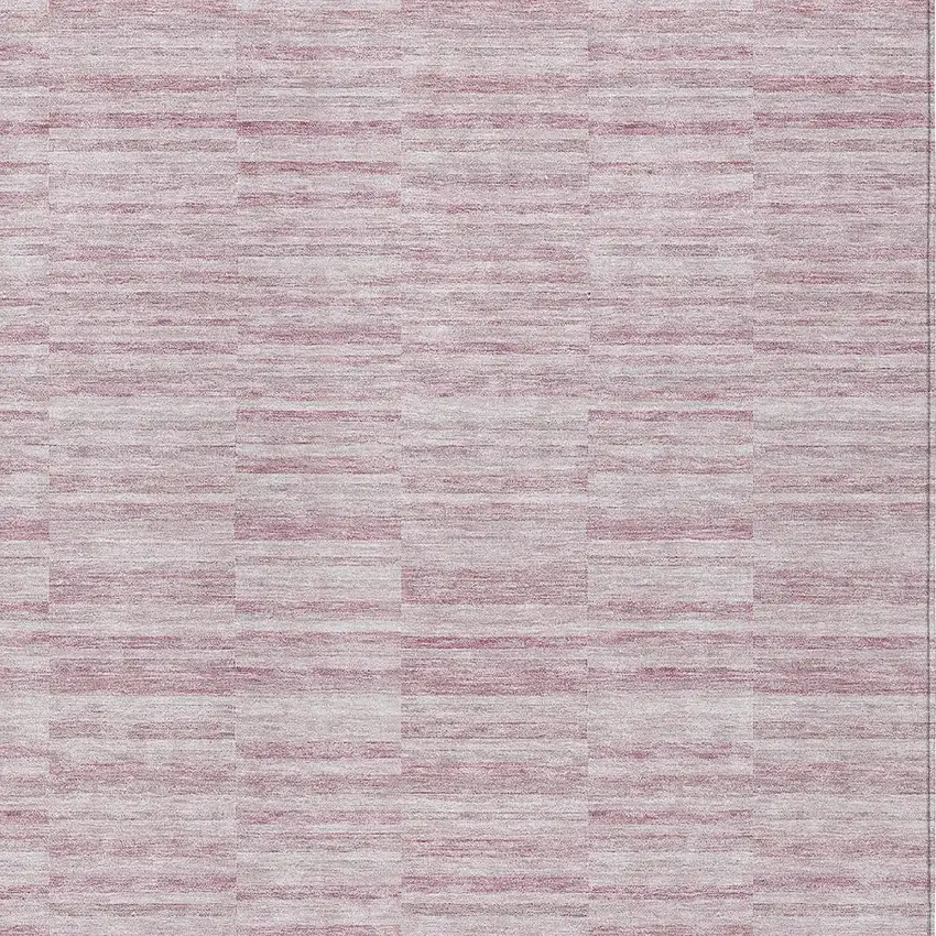 Blush Pink And Beige Striped Washable Indoor Outdoor Area Rug Photo 6