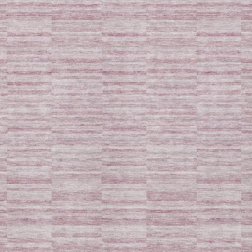 Blush Pink And Beige Striped Washable Indoor Outdoor Area Rug Photo 6