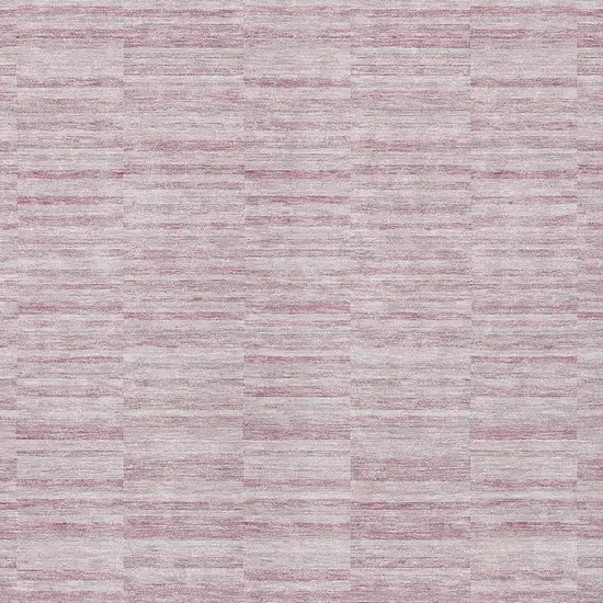 Blush Pink And Beige Striped Washable Indoor Outdoor Area Rug Photo 6