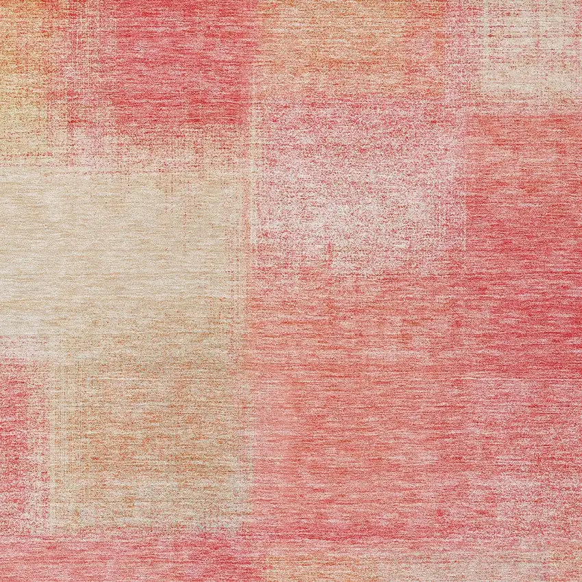Blush Pink And Ivory Abstract Washable Indoor Outdoor Area Rug Photo 3