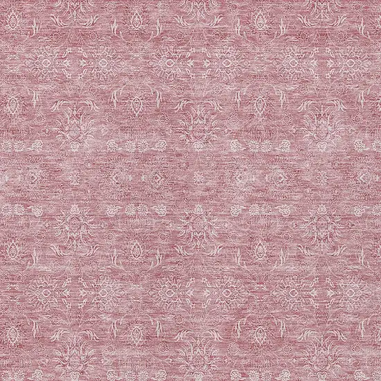 Blush Pink And Ivory Floral Washable Indoor Outdoor Area Rug Photo 3