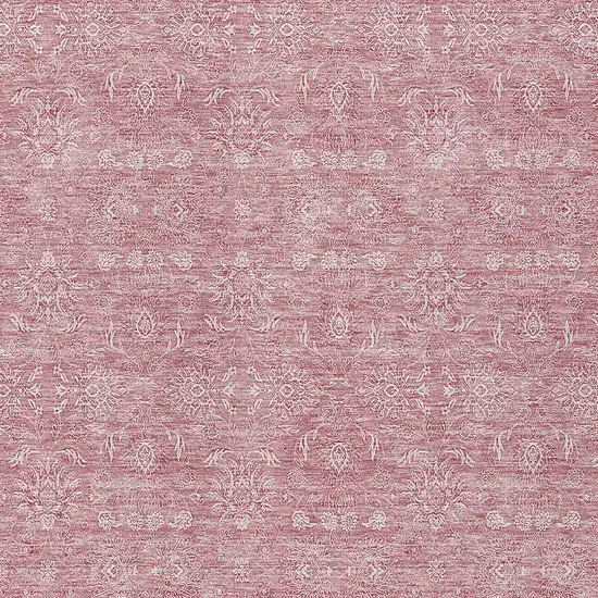 Blush Pink And Ivory Floral Washable Indoor Outdoor Area Rug Photo 3